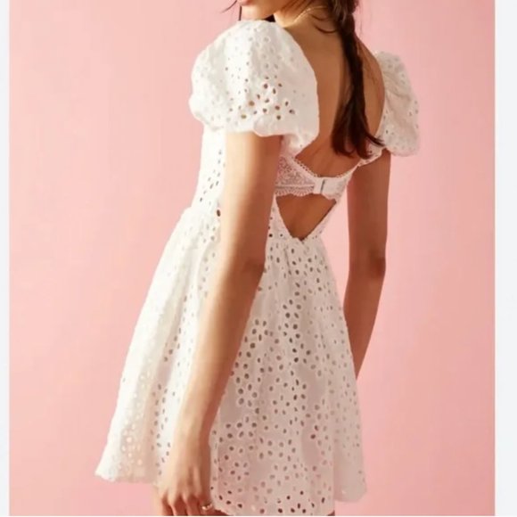 For Love and Lemons Becca Mini Dress Small Ivory - Picture 4 of 11